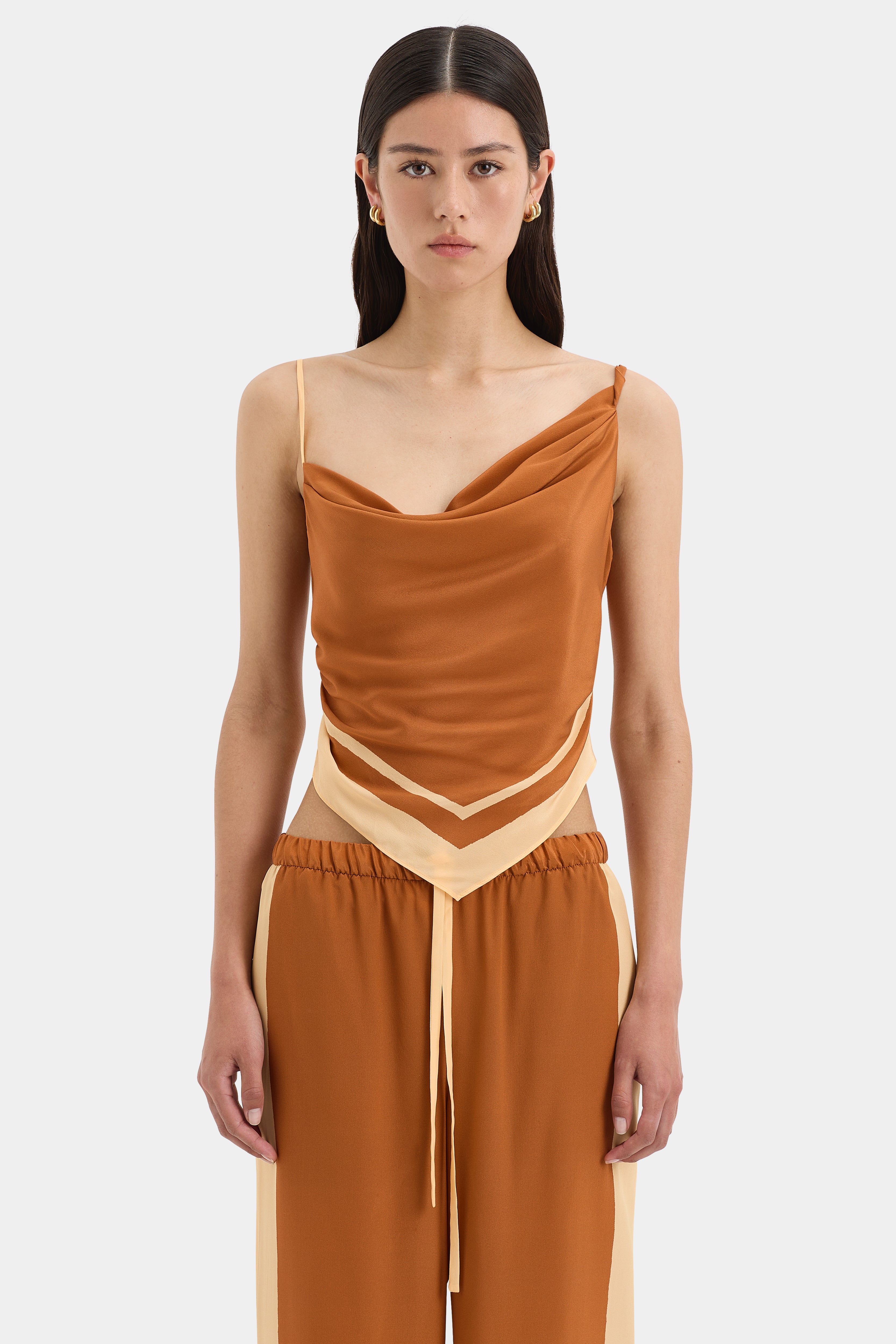 Soma Women's Rust-Colored Pants - Comfortable Stretch Fabric for Casual Wear & Everyday Outfits