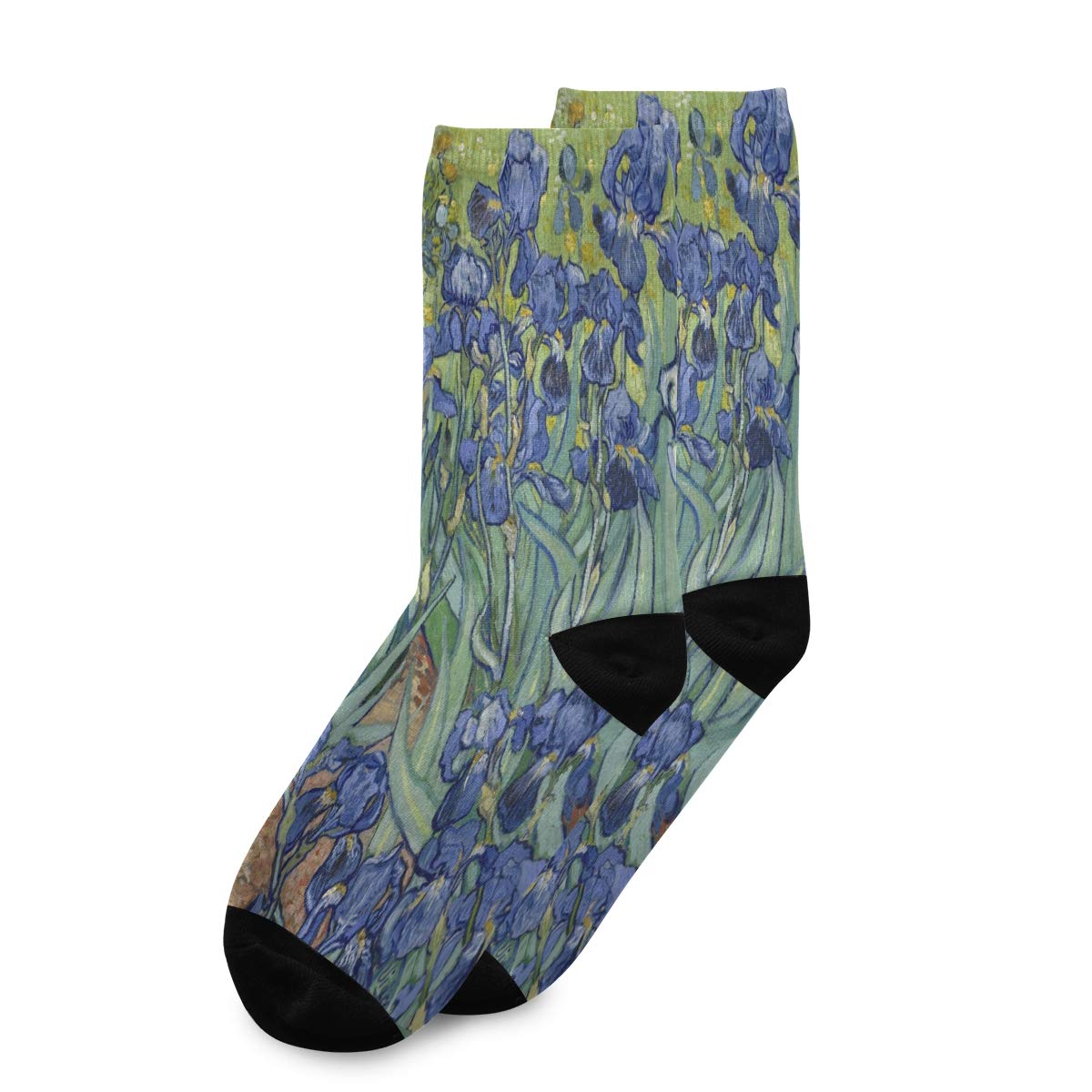 ALAZA Unisex Casual Socks - Vincent Van Gogh Irises Novelty Crew Socks for Women & Men | Comfortable Cotton Socks for Daily Wear, Gift Idea for Art Lovers