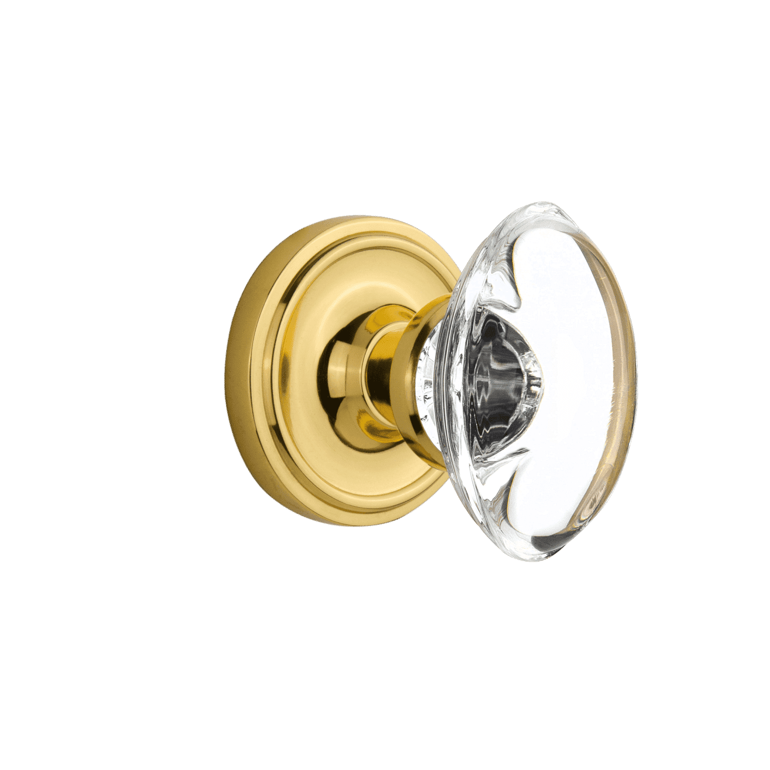 Vintage Brass Cabinet Knob with Oval Clear Crystal Rosette - Elegant Hardware for Dressers, Cabinets & Furniture (Set of 10) - Perfect for Home Decor, DIY Projects & Vintage Style Interiors