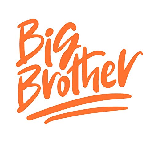 Big Brother Iron On Decal - Heat Transfer Vinyl Patch for Family Shirts - Big Little Bro HTV Graphic Ready To Press - Orange - Perfect for Siblings Matching Outfits, DIY T-Shirt Designs & Personalized Gifts