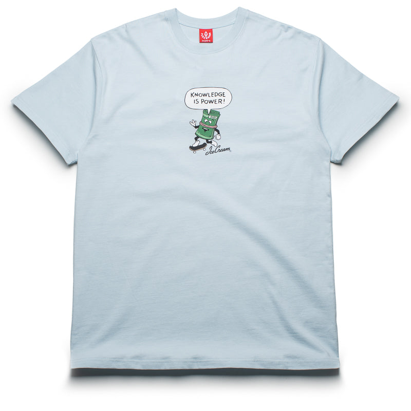 Premium Ice Cream Knowledge Graphic T-Shirt - Soft Cotton Blue Tee for Ice Cream Lovers & Summer Fashion