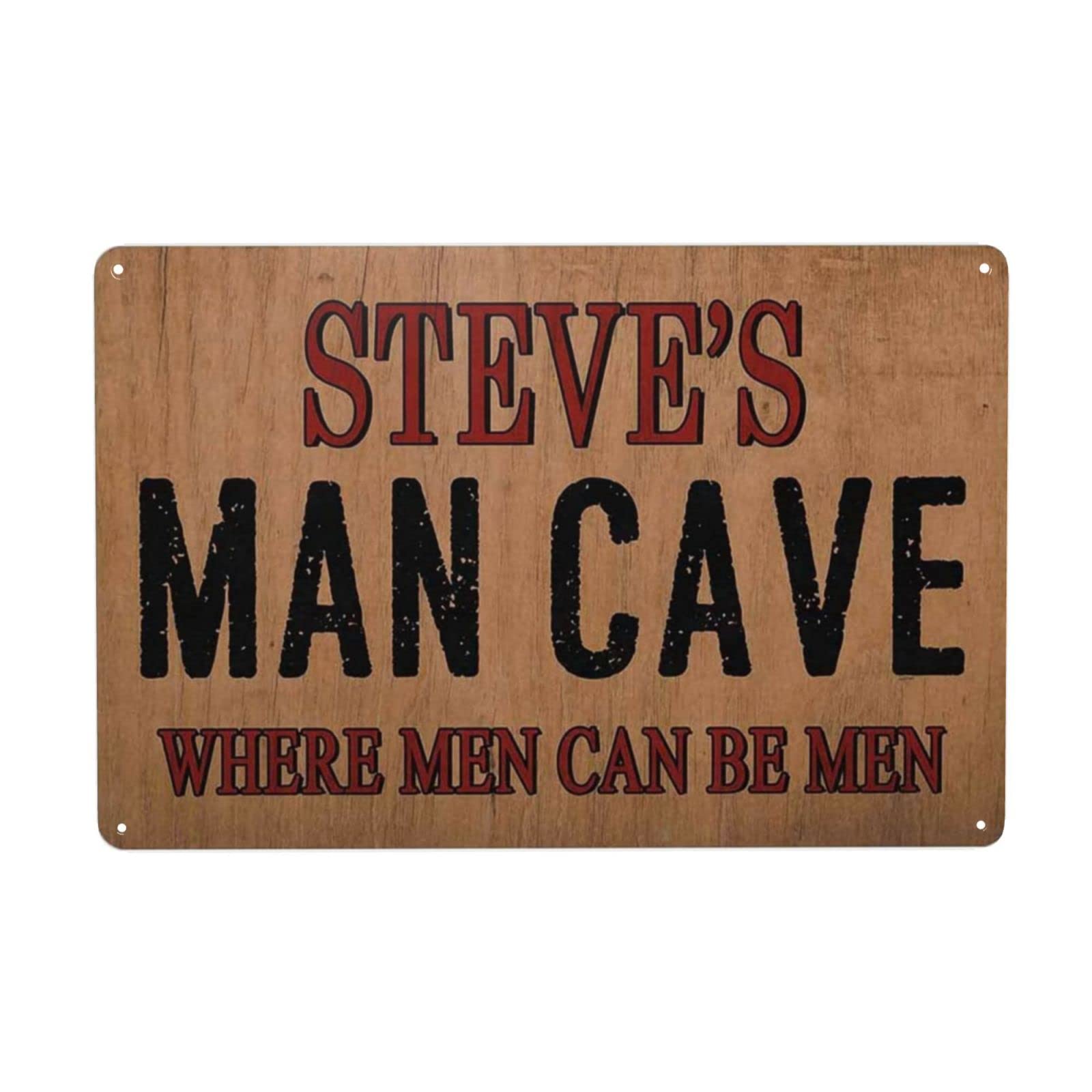 Custom Personalized Man Cave Sign - Where Men Can Be Men - Engraved Wood & Metal Wall Art Decor - Unique Gift for Dad, Husband, Boyfriend - Perfect for Home Bar, Garage, Game Room & Man Cave Decor