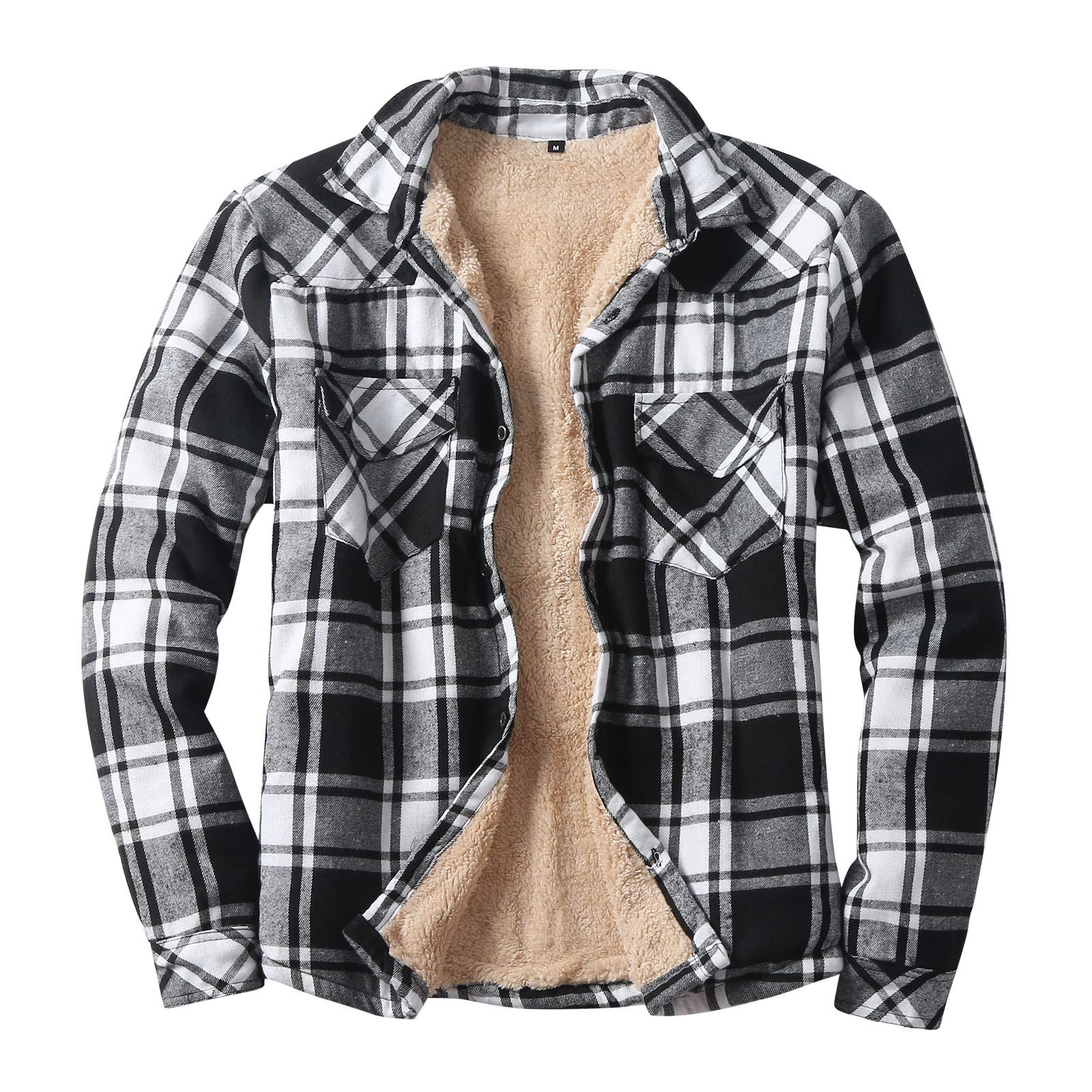 Men's Buck Camp Flannel Shirt - Lightweight Long Sleeve Work Shacket for Big & Tall - Buffalo Plaid Fleece Shirt for Outdoor Camping & Casual Wear