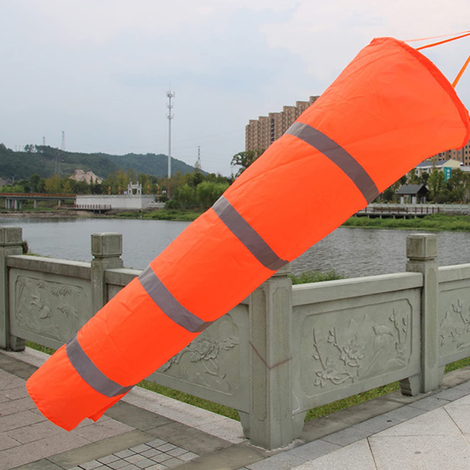 40cm Rip-Stop Nylon Windsock with Reflective Strip - Durable Outdoor Wind Measurement Sock for Airport, Farm, Park & Marine Use - Perfect for Aviation, Agriculture and Weather Monitoring