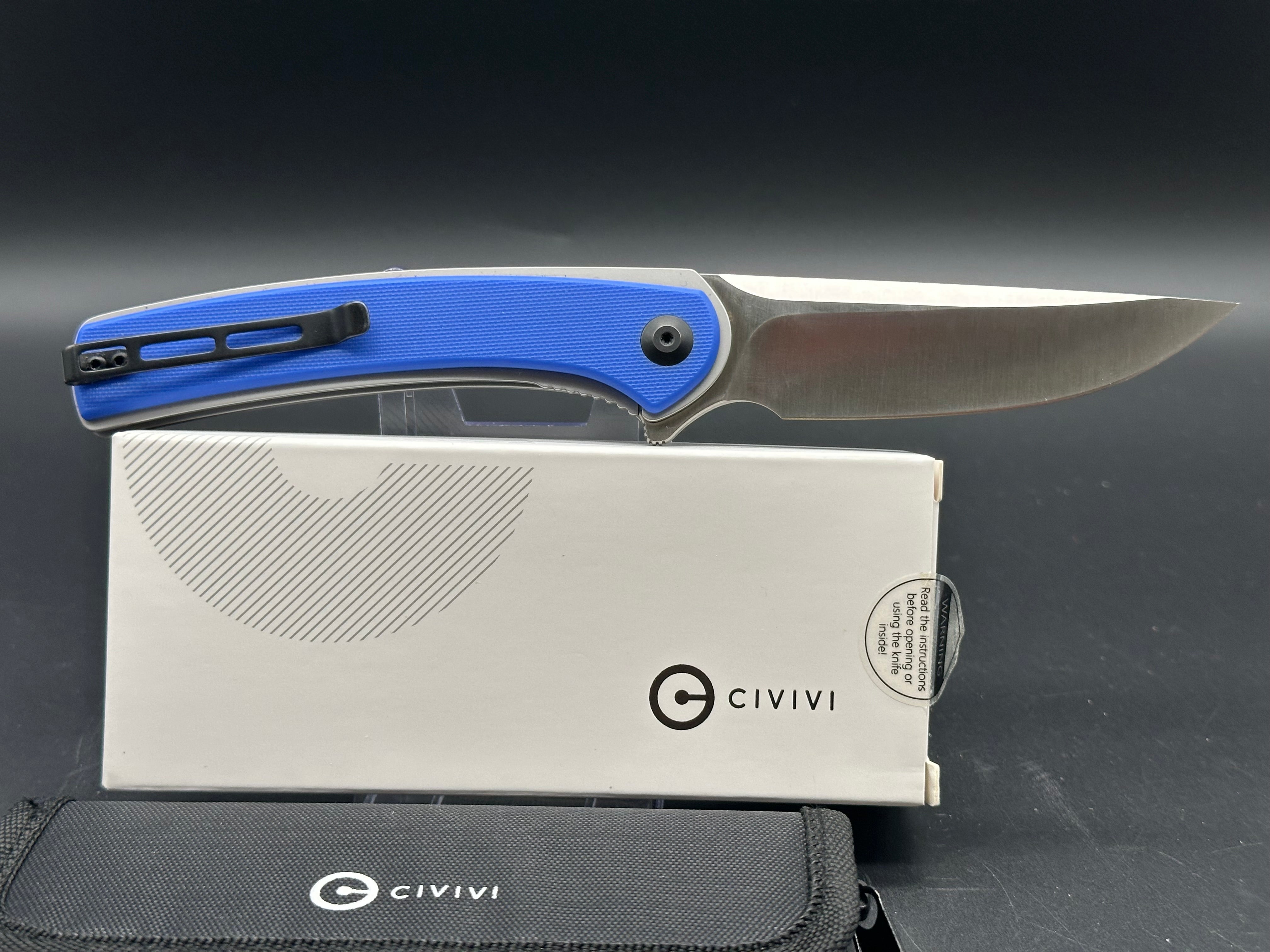 CIVIVI Asticus Liner Lock Folding Pocket Knife - Blue G10 Handle, 3.8