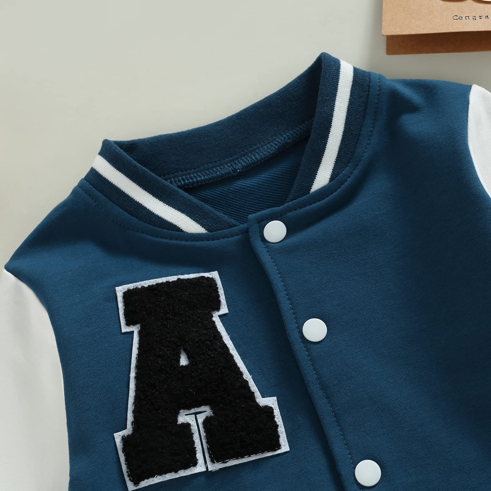 **Boys' Baseball Varsity Jacket - Button Down & Zip Up Contrast Color Coat for Toddlers & Kids - Fall & Spring Outerwear for School, Sports & Casual Wear**