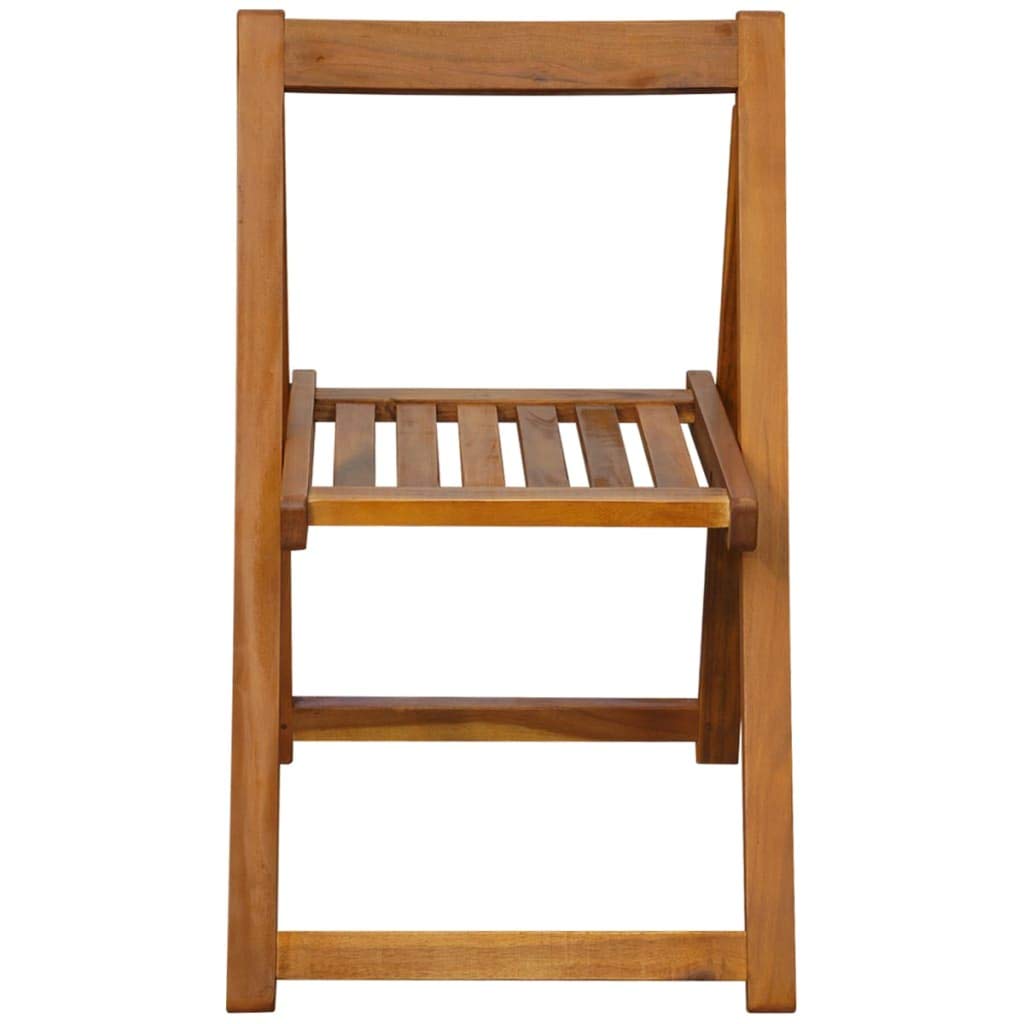 vidaXL 5-Piece Solid Acacia Wood Folding Outdoor Dining Set - Garden Patio Table & Chairs - Weatherproof Durable Furniture for Backyard, Poolside & BBQ Parties