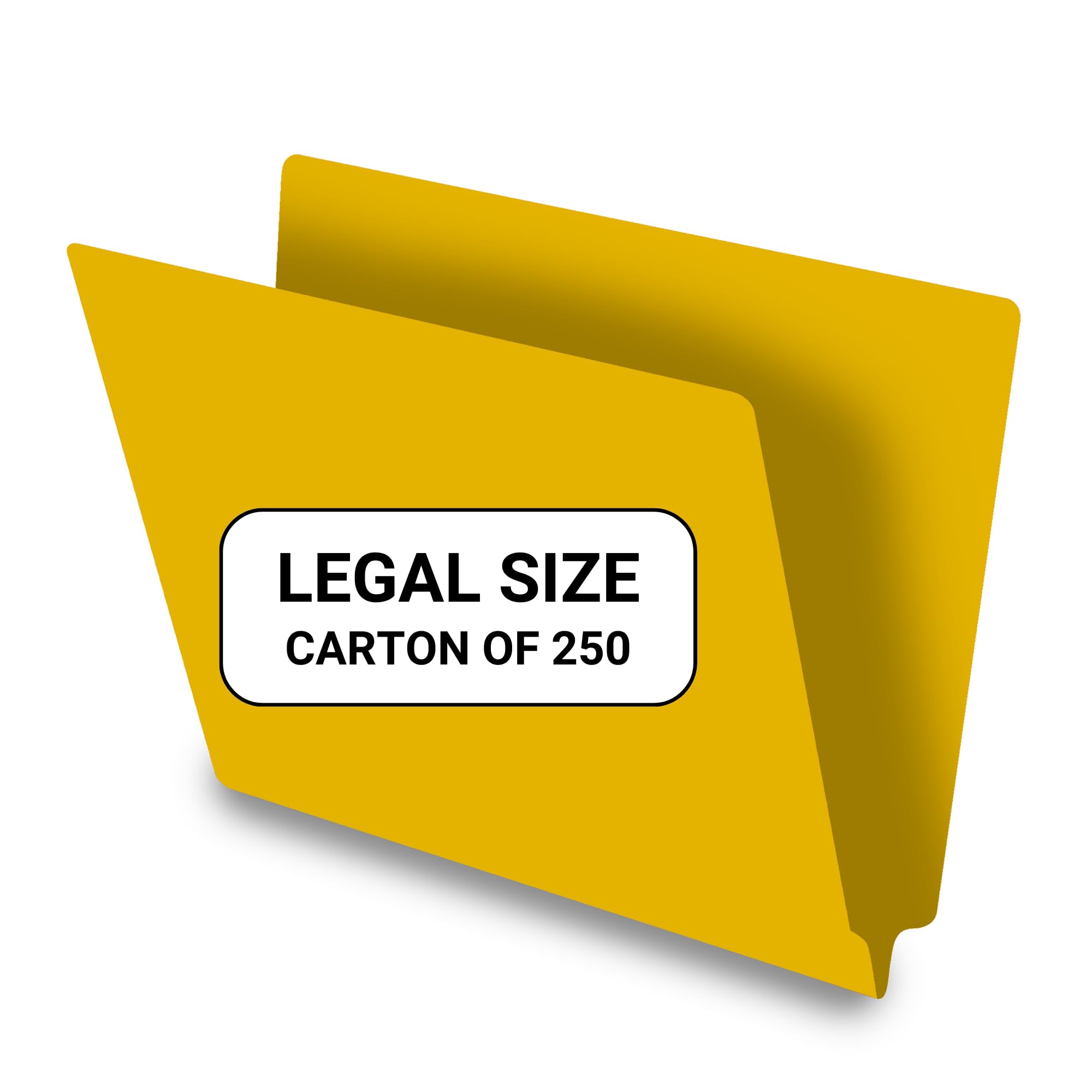 Premium Yellow Legal Size File Folders - 14pt Reinforced End Tab Folders, Pack of 250 - Ideal for Office, Medical Records & Legal Documents Organization