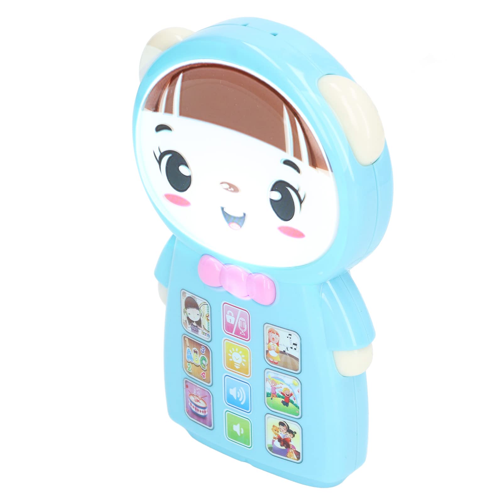 ABS Plastic Cartoon Record Mobile Phone Toy - Educational Learning Phone for Kids (Blue) | Pretend Play, Early Childhood Development & Role Playing Gift