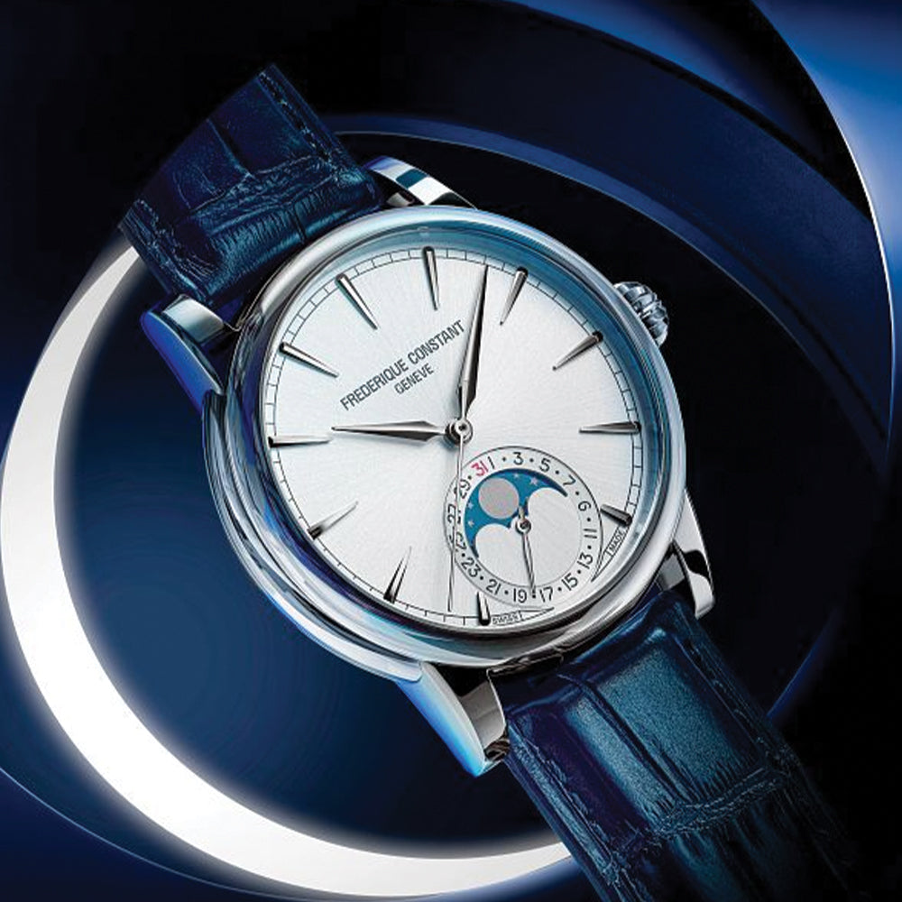 Classic Moonphase Date Automatic Watch 40mm Silver Dial with Genuine Leather Strap - Perfect for Business Meetings & Formal Occasions