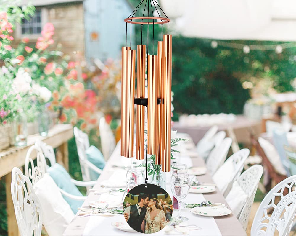 Personalized Anniversary Wind Chimes - Custom Memorial Wind Chime Gift for Wife, Husband, Couples | Unique Housewarming & Wedding Present for Newlyweds | Perfect for Outdoor Garden, Patio & Home Decor