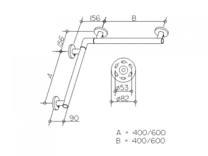 Plan Care 34911014400 Shower Handrail & Bath Safety Grab Bar - Non-Slip Support for Elderly, Disabled & Mobility Assistance (Perfect for Bathroom, Wet Room & Shower Stall)