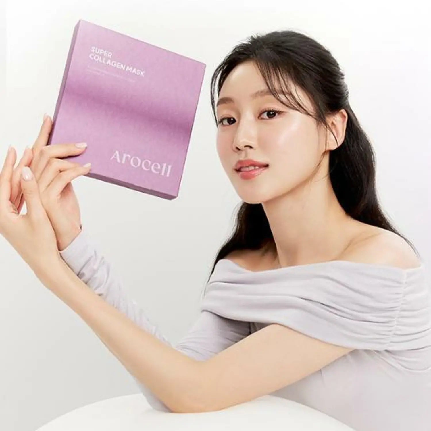 AROCELL Super Collagen Mask Sheet 43g x 8P - Hydrating & Anti-Aging Face Mask for Glowing Skin | Perfect for Daily Skincare Routine & Spa Night