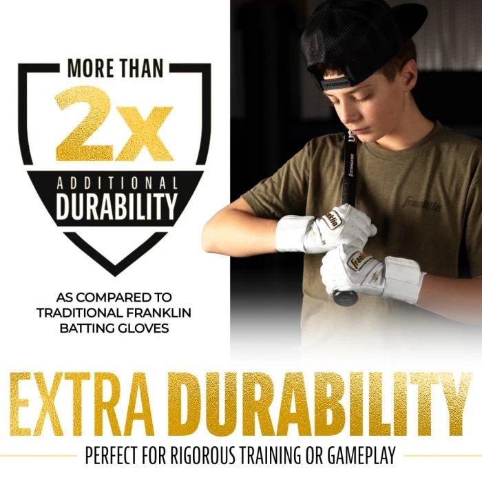 Franklin Powerstrap Hi Lite Infinite Series Adult Batting Gloves - Baseball & Softball Training Gloves for Hitting, Fielding & Batting Practice - Perfect for Baseball Players & Coaches
