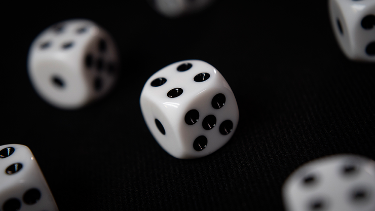 Premium White Non-Gimmicked Dice Set - 6 Pack for Tabletop RPGs, Board Games & Casino Night Fun