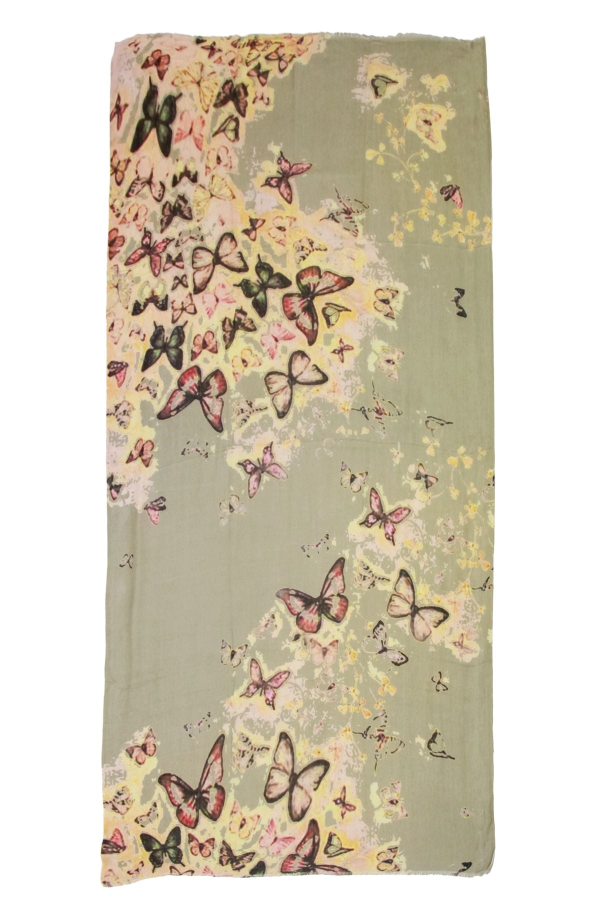 Vibrant Multicolor Butterfly Print Scarf for Women - Soft Lightweight Fashion Accessory for Spring, Summer, and Fall Outfits