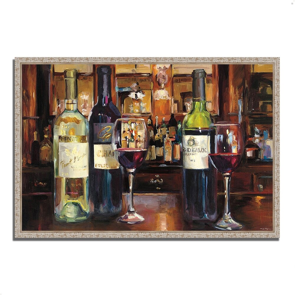 Marilyn Hageman Wine Reflection Fine Art Giclee Print - Gallery Wrapped Canvas Wall Art - Ready to Hang - Perfect for Dining Room, Kitchen & Wine Cellar Decor