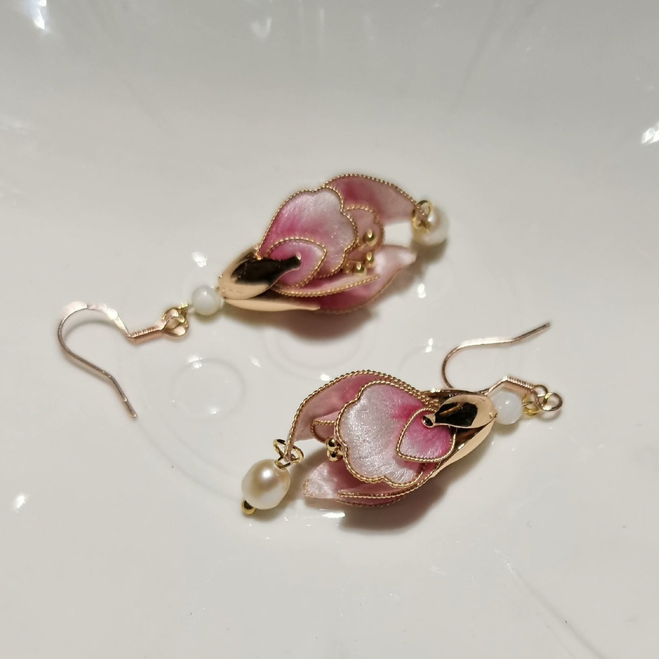 Bud Bespoke Silk Earrings - Elegant Floral Jewelry for Women | Perfect for Weddings, Parties & Special Occasions