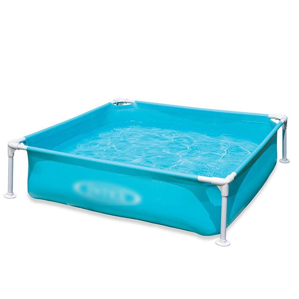 **Inflatable Swimming Pool for Kids - Metal Frame Paddling Pool, 122x122x30cm, Blue - Indoor & Outdoor Summer Party, Family Leisure, Backyard Fun, Beach Play**