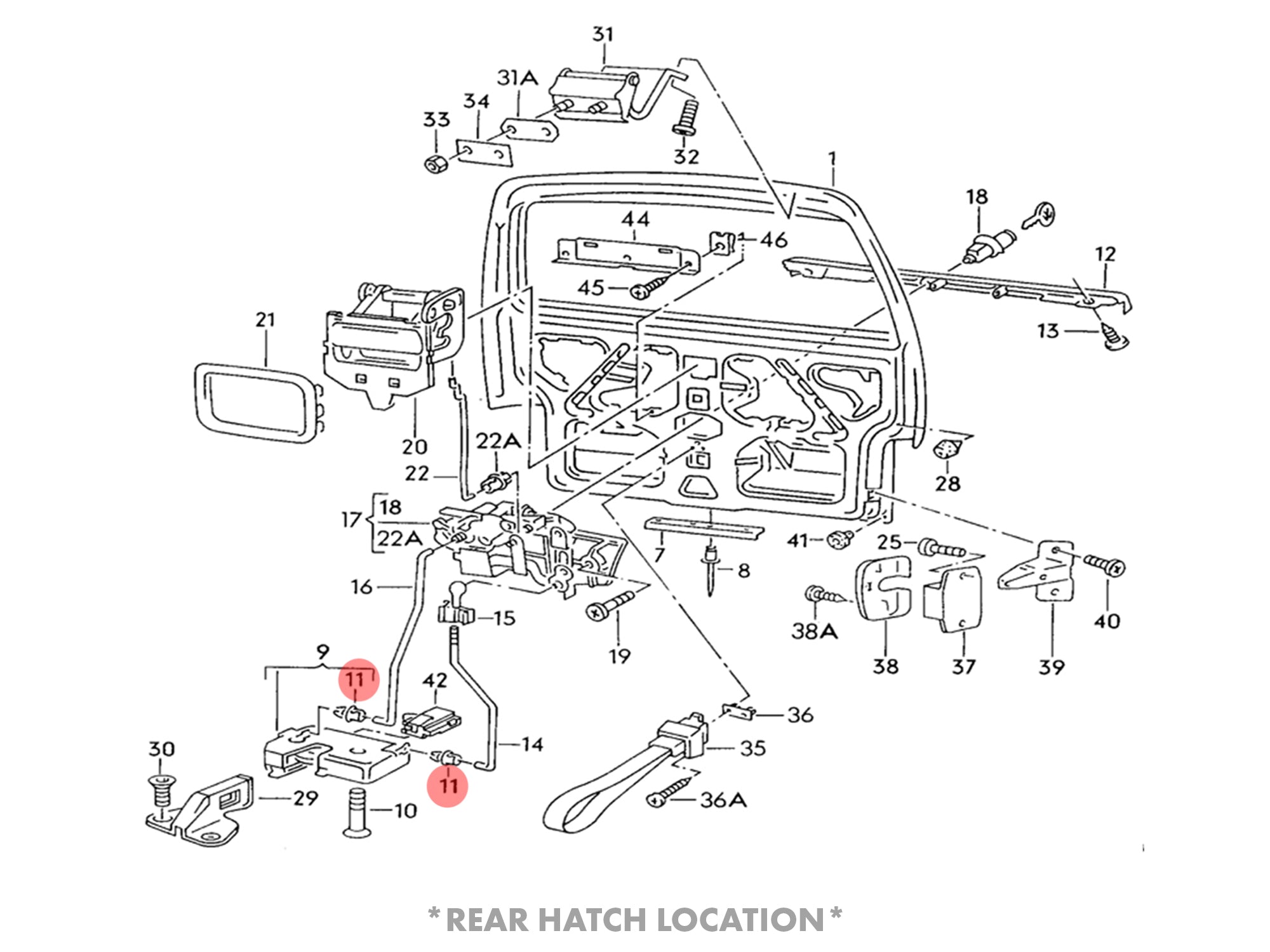 Eurovan Door Latch Rod Clip - Heavy Duty Replacement Part for VW Eurovan - Perfect for Van Door Repair & Maintenance