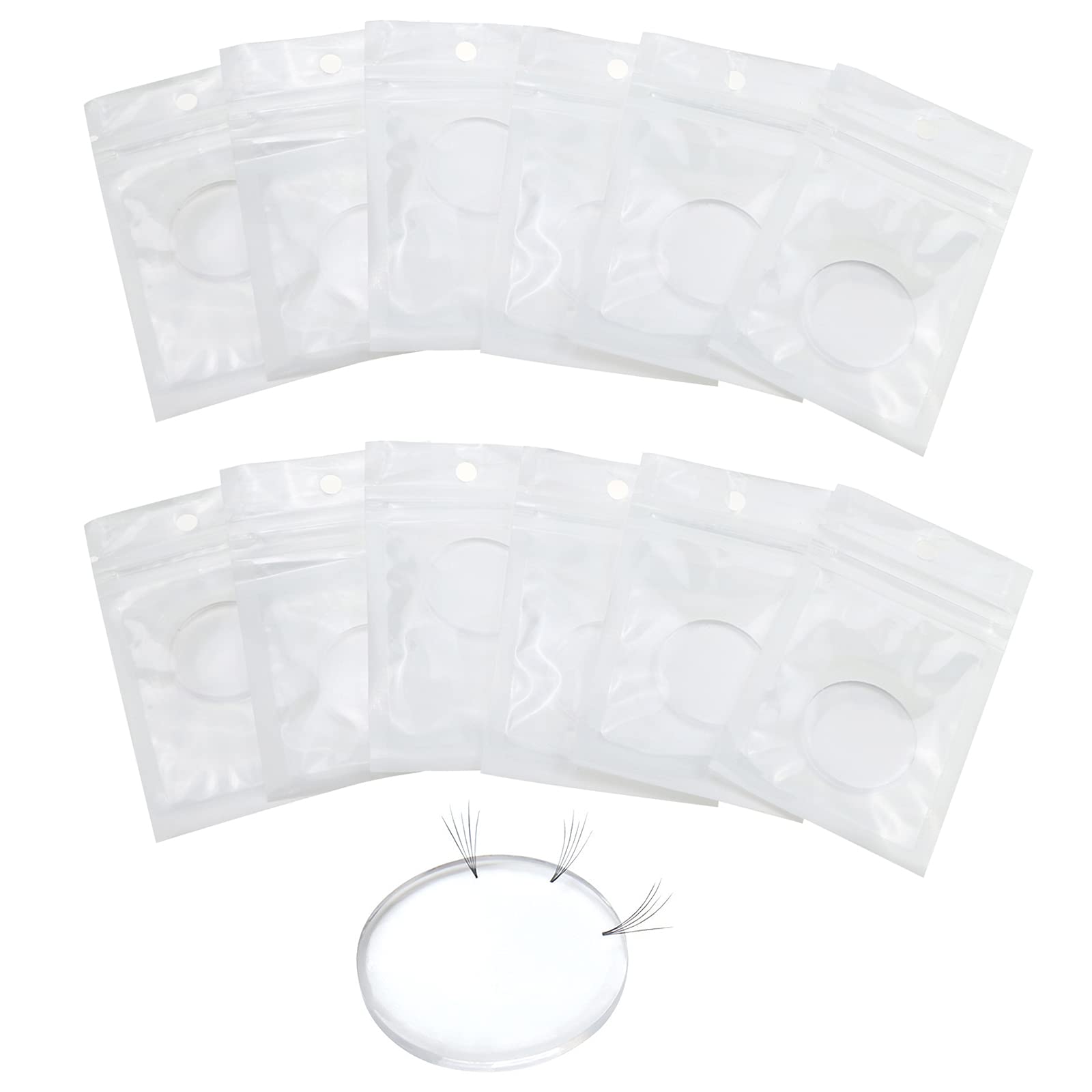 12 Pcs Silicone Lash Pad for Eyelash Extensions - False Eyelash Grafting Tool, Fan Lash Holder for Beginners - Easy Volume Lashes Application - Perfect for Salon & Home Use