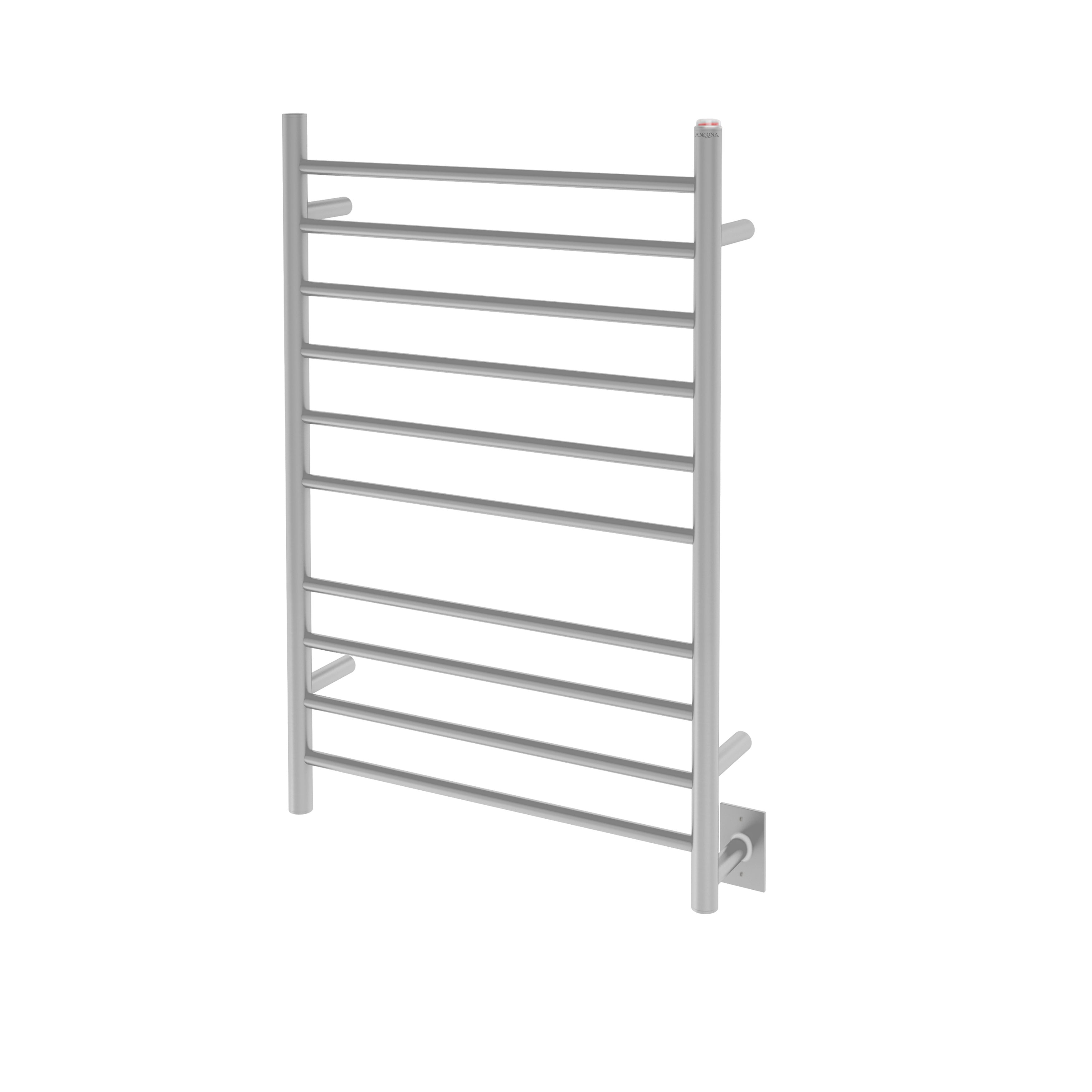 Novara Dual 10 Bar Wall Mount Towel Warmer in Brushed Nickel - Premium Bathroom Heated Towel Rack for Spa, Luxury Home & Hotel Use