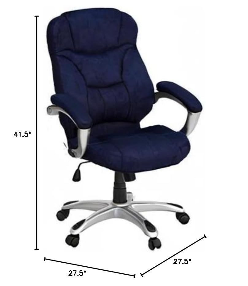 UrbanPro Contemporary Microfiber Upholstered High Back Office Chair - Ergonomic Desk Chair with Lumbar Support, Navy Blue - Perfect for Home Office, Gaming & Workspace Comfort