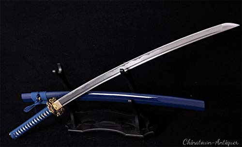 Authentic Handmade Japanese Katana Samurai Sword Set - 3 Piece Hand-Forged Carbon Steel Blades - Perfect for Martial Arts Training, Cosplay & Collectors Display #2549