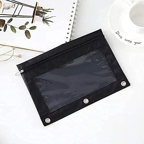 20 Pack Zippered 3-Ring Binder Pouch with Clear Window - School & Office Supplies for Pencils, Pens & Classroom Organization - Perfect for Students, Teachers & Backpack Storage