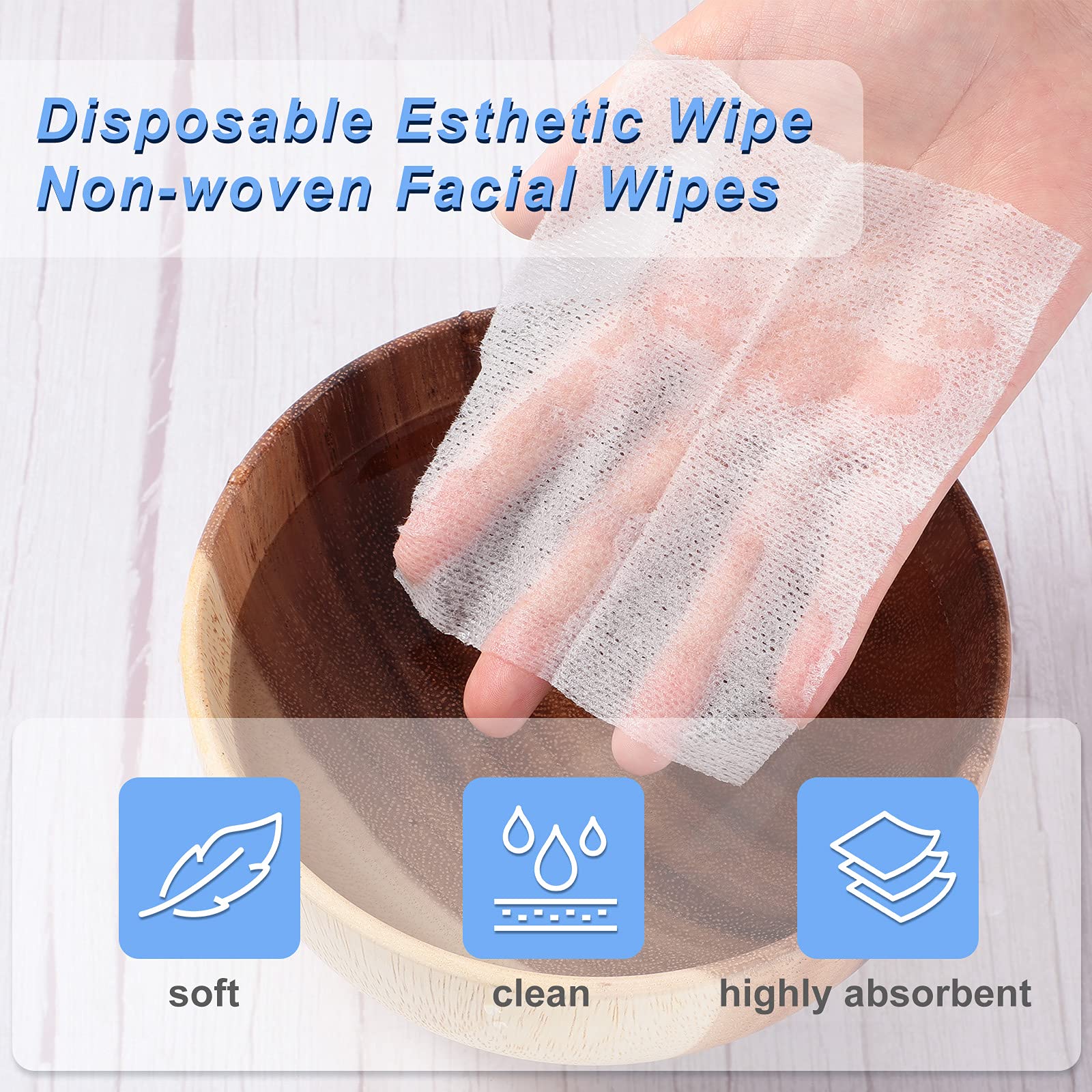 Maxcheck 300 Pcs 2x2 & 4x4 Disposable Non-Woven Aesthetic Wipes - 4 Ply Lint-Free Facial Squares for Spa, Makeup, and Esthetician Supplies | Perfect for Professional Facial Treatments, Makeup Removal, and Skin Care Application