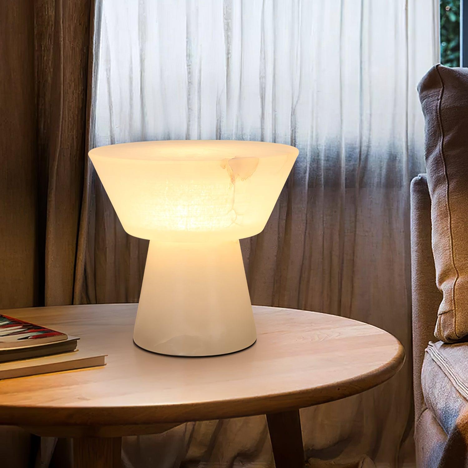 Elegant Beta Marble Table Lamp - Modern Home & Office Decor Lighting for Bedroom, Living Room, and Study Desk