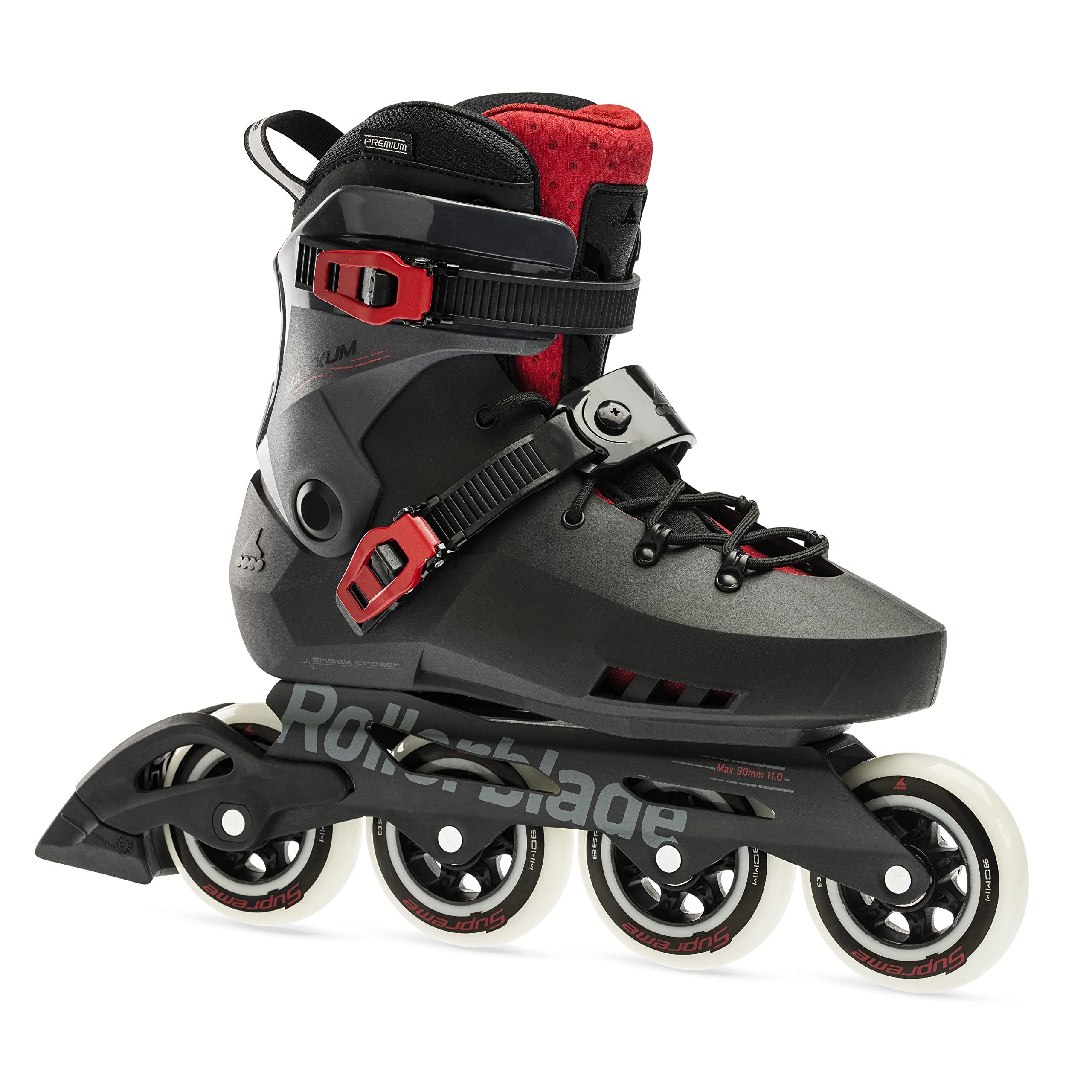 Rollerblade Maxxum XT Men's Urban Inline Skates for Adults - High Performance Black & Red Fitness Skates for Outdoor Exercise, Commuting & City Skating