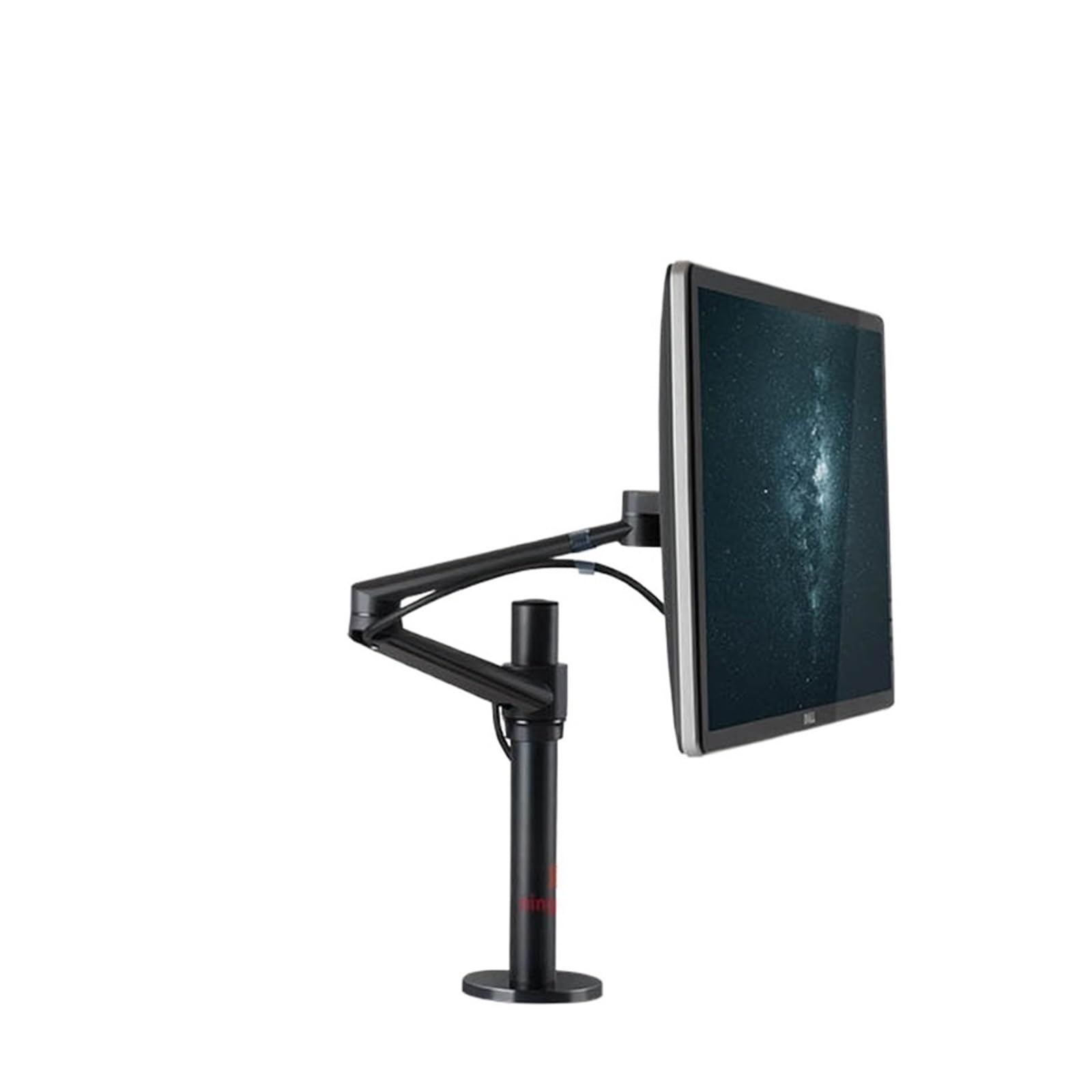 10-32 Inch Adjustable Aluminum Dual Arm Monitor Stand - 360° Rotating Single Screen Desktop Mount with Clamp & Grommet Base (Black) | Perfect for Home Office, Gaming Setup & Workspace Ergonomics