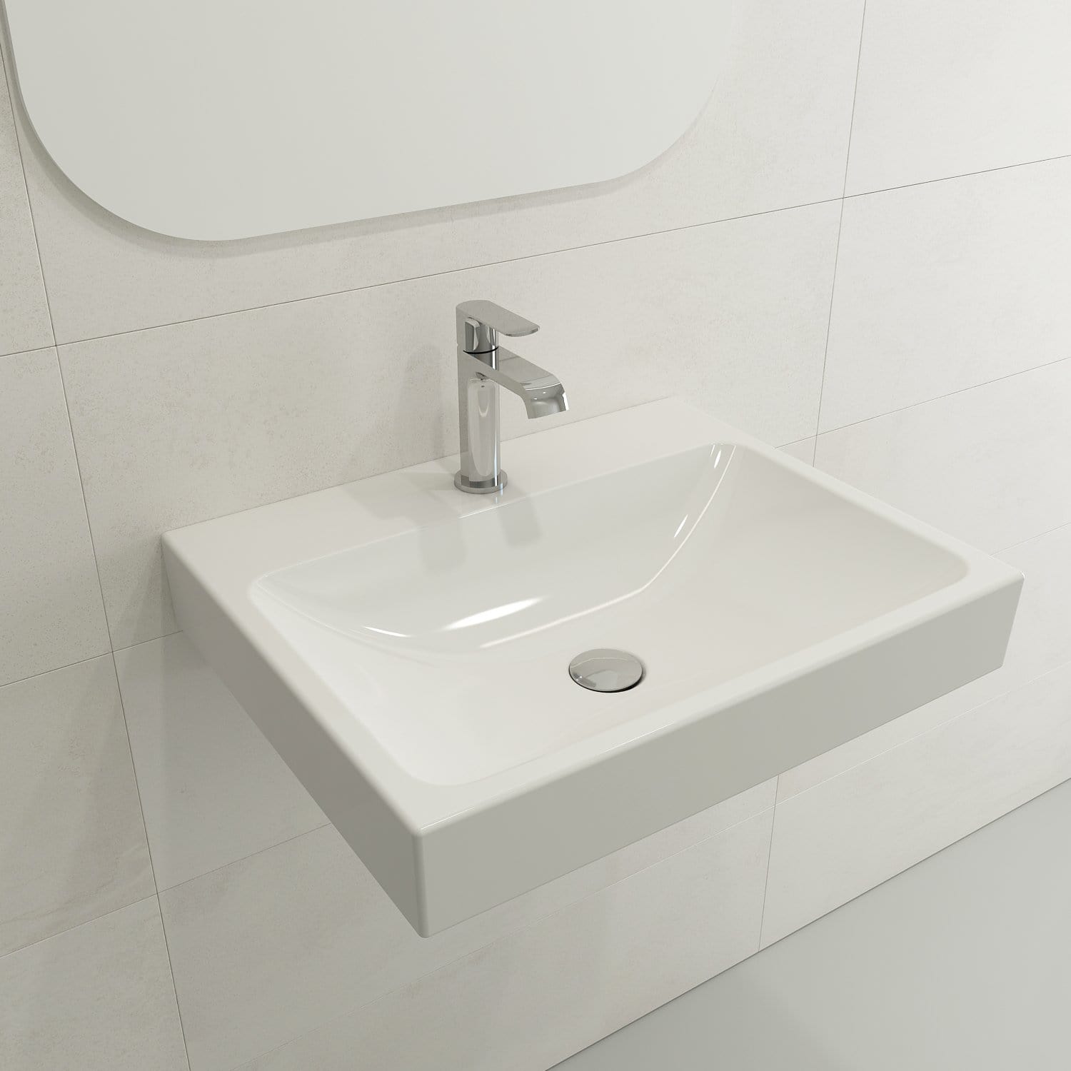BOCCHI SCALA ARCH 23.75 Wall Mounted Sink Fireclay 1 Hole