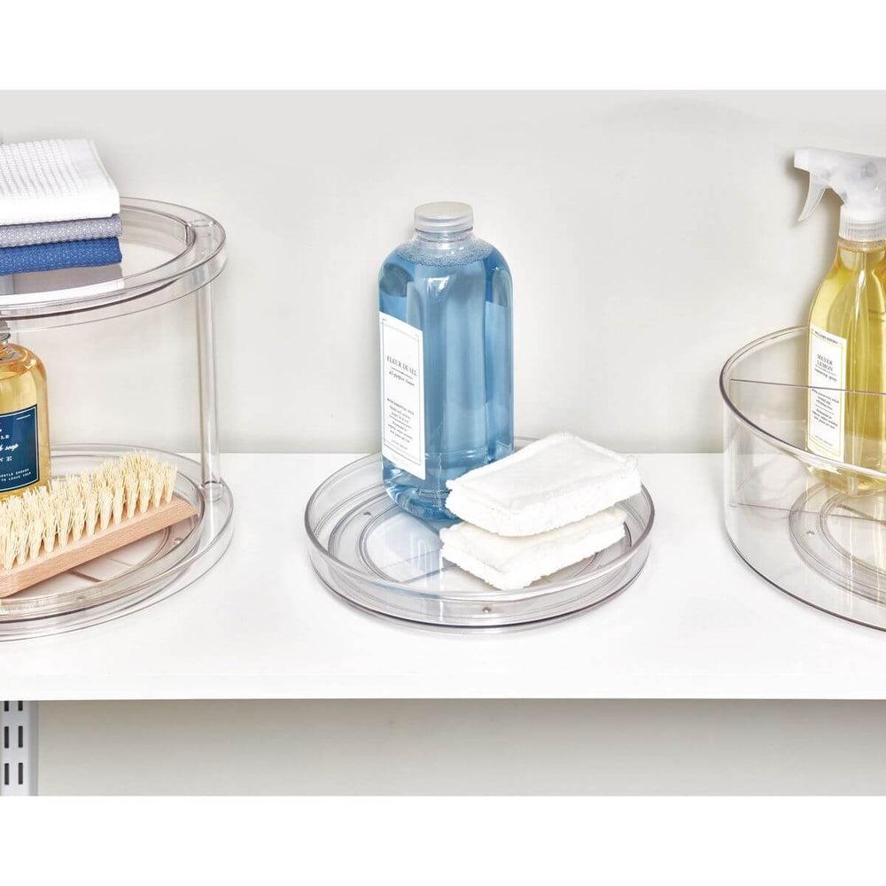 iDesign Clear Turntable Organizer - 360° Rotating Lazy Susan for Spices, Makeup, and Kitchen Storage | Perfect for Pantry, Bathroom, and Countertop Organization