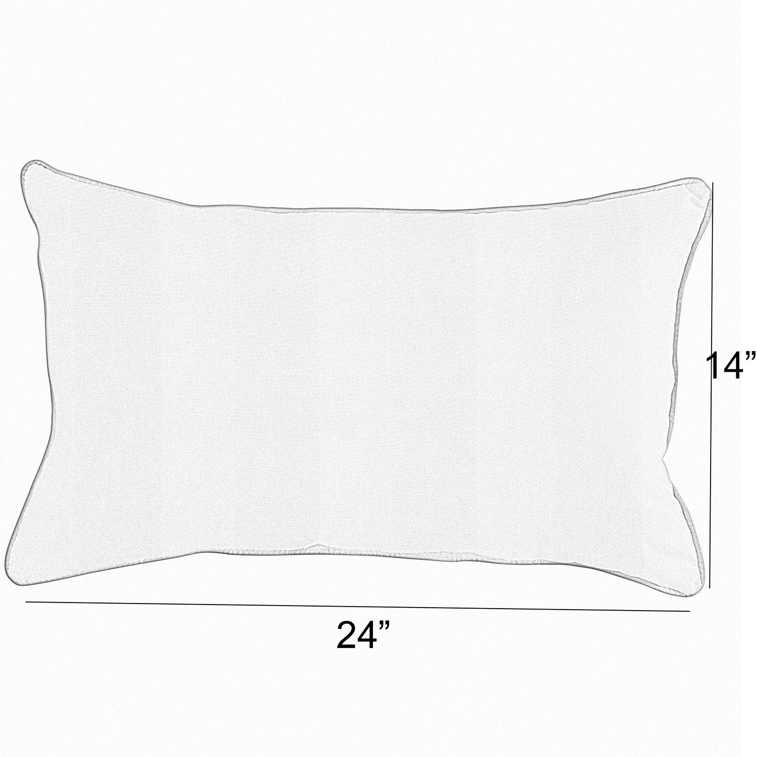 Sorra Home Lumbar Pillow for Couch & Bed - 14x24 Inches, Melon Coral Orange with Cast Silver - Supportive & Comfortable Back Cushion for Office Chair, Sofa, and Car Seat