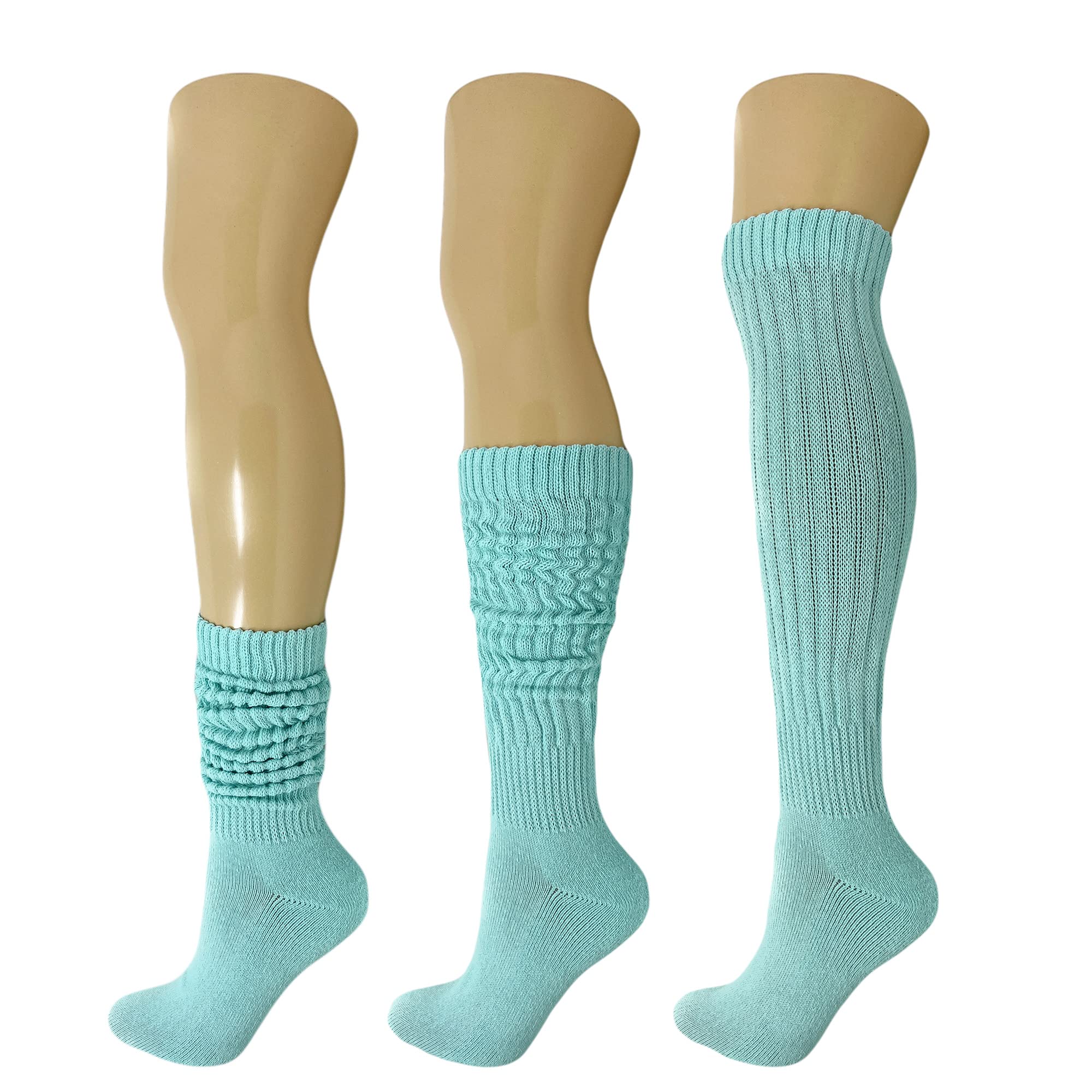 6 Pairs Soft Cotton Slouch Socks - Made in USA | Comfortable & Breathable for Women & Men | Perfect for Lounge, Yoga & Cold Weather
