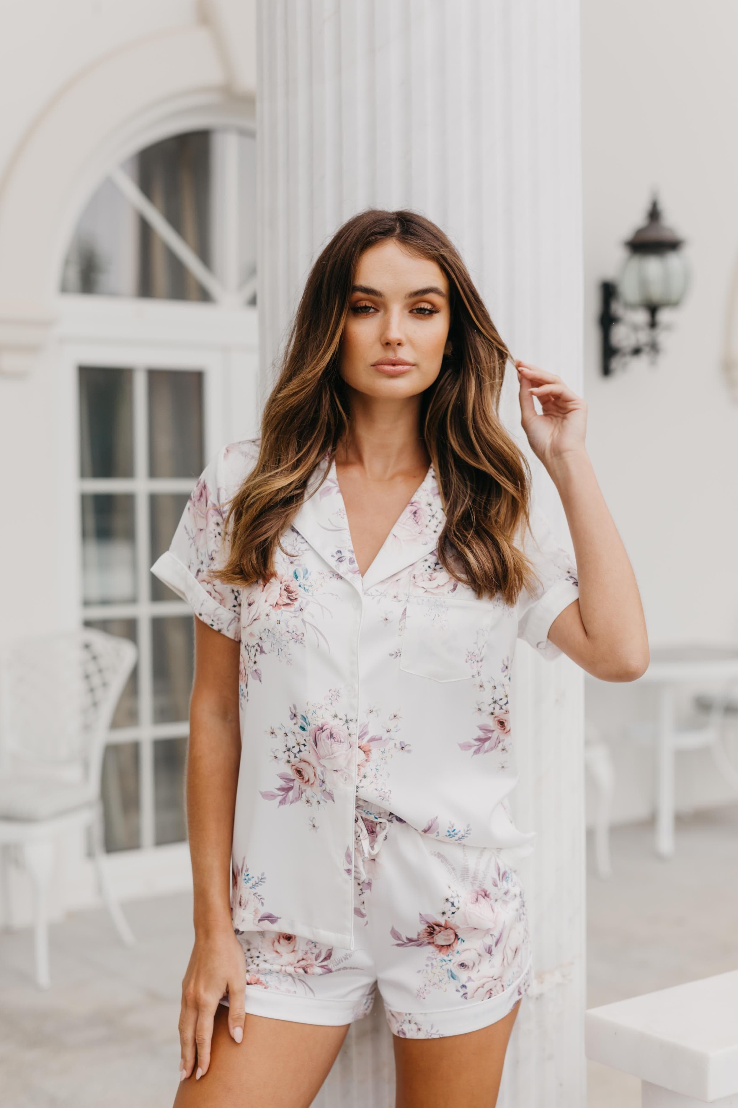 Andrea Rose Mist Pajama Set for Women - Soft & Comfortable Sleepwear, Loungewear for Relaxing at Home or Traveling