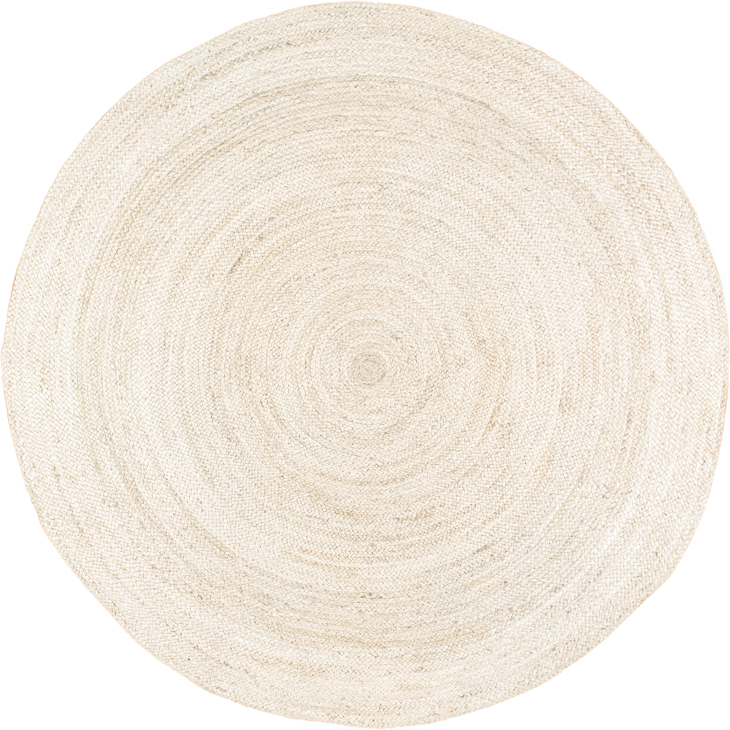 nuLOOM 5' Round Rigo Jute Hand Woven Area Rug - Off White Solid Farmhouse Design Natural Fiber for Bedroom, Living Room, Dining Room | Boho Chic Home Decor & Cozy Floor Covering