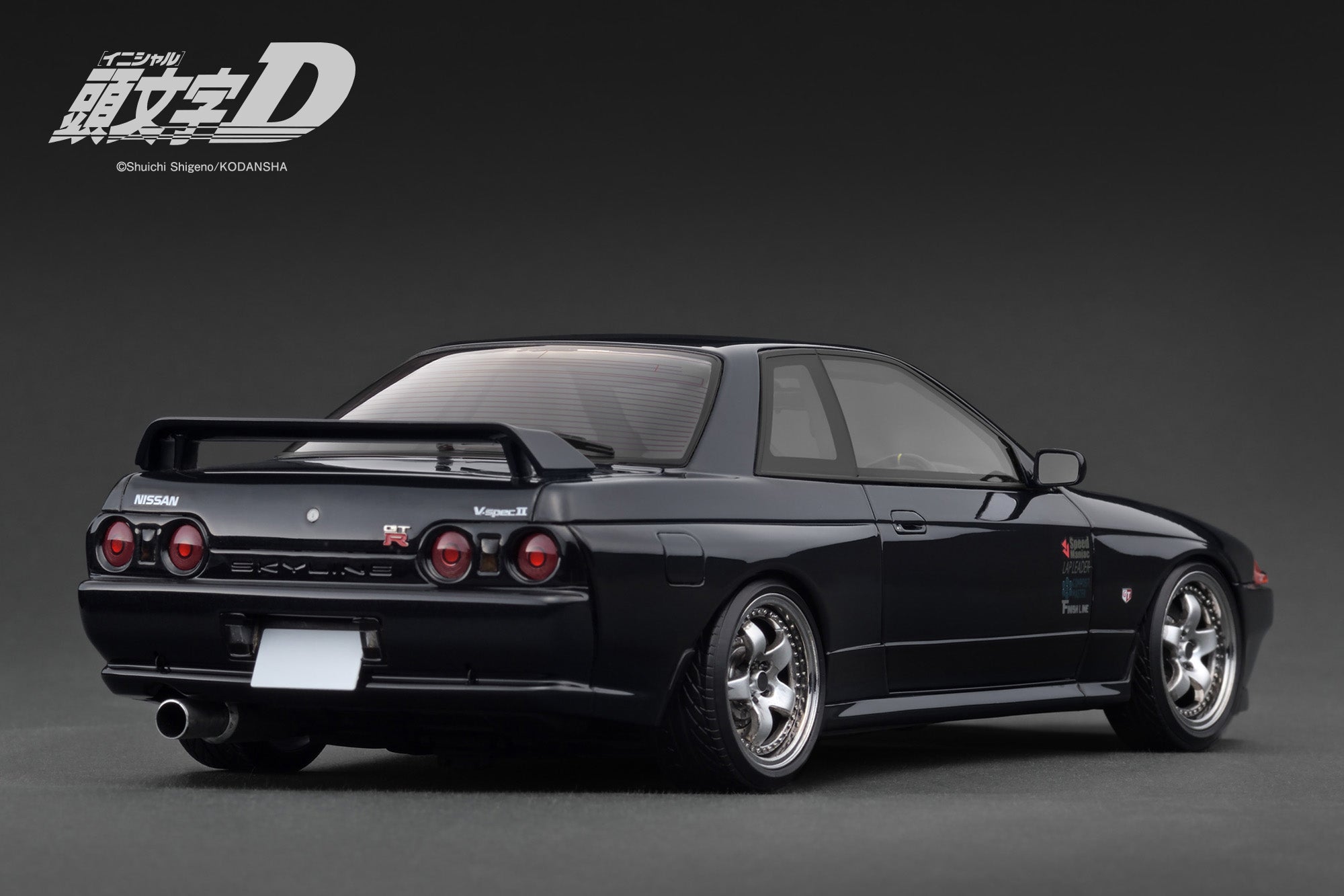 PREORDER - Ignition Model 1:18 Scale INITIAL D Nissan Skyline GT-R V SpecII (BNR32) Diecast Car in Black - Collectible Anime Racing Model for Display & Gift Giving