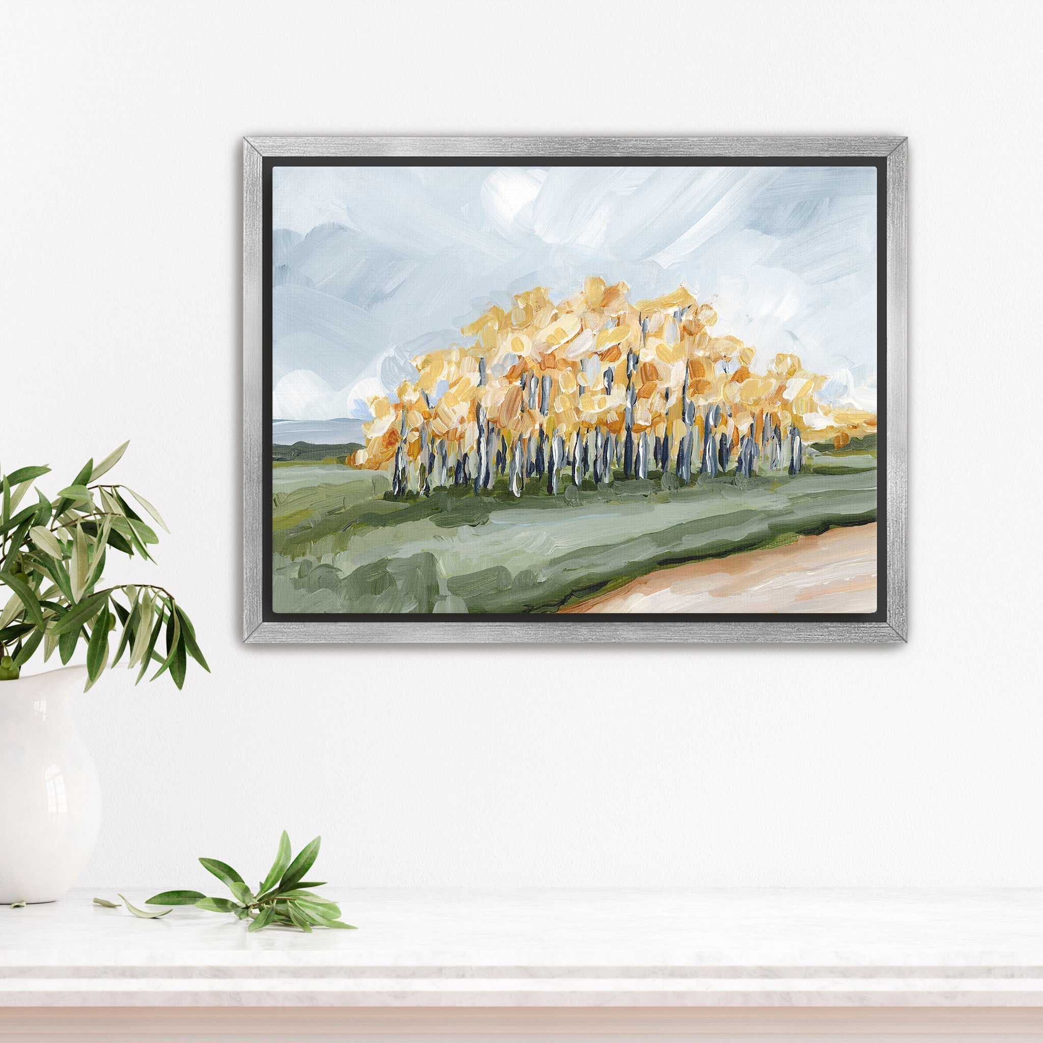 Grove of Gold Art Print - Premium Wall Decor for Living Room, Bedroom & Office - Nature-Inspired Landscape Painting for Home & Office Decor