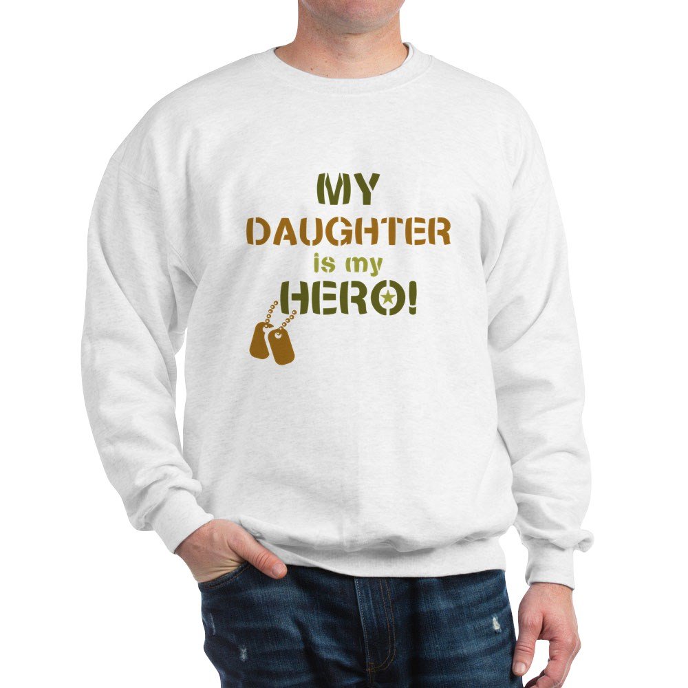 Hero Daughter Dog Tag Sweatshirt - Comfortable & Stylish Pullover for Women | Perfect for Military Apparel, Casual Wear & Gifts