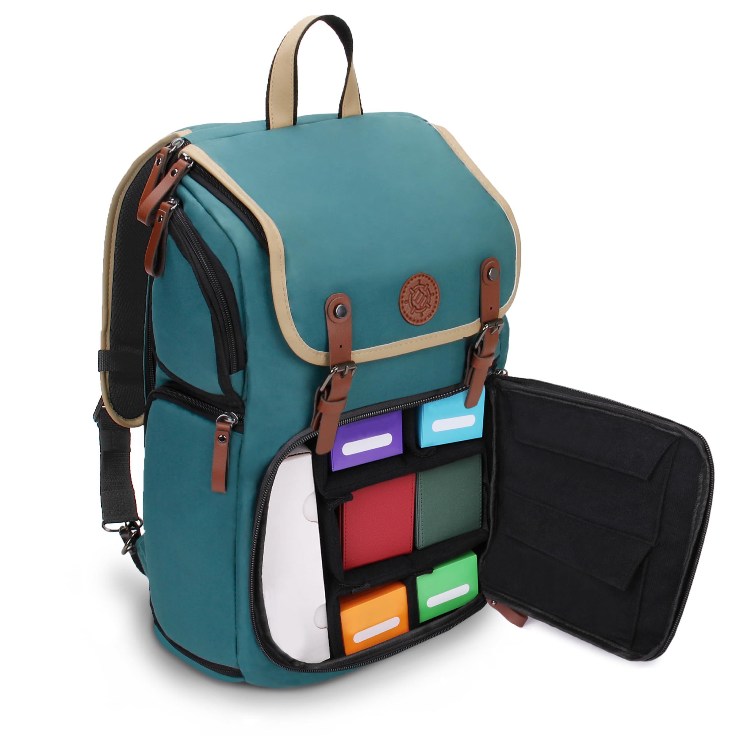 Premium TCG Backpack - Magic the Gathering Deck Storage Bag with Card Binder Space, Playmat Holder & Deck Box Organizer | Compatible with MTG, Pokemon, Lorcana TCG Cards (Canvas Green) | Perfect for Game Nights, Tournaments & Travel