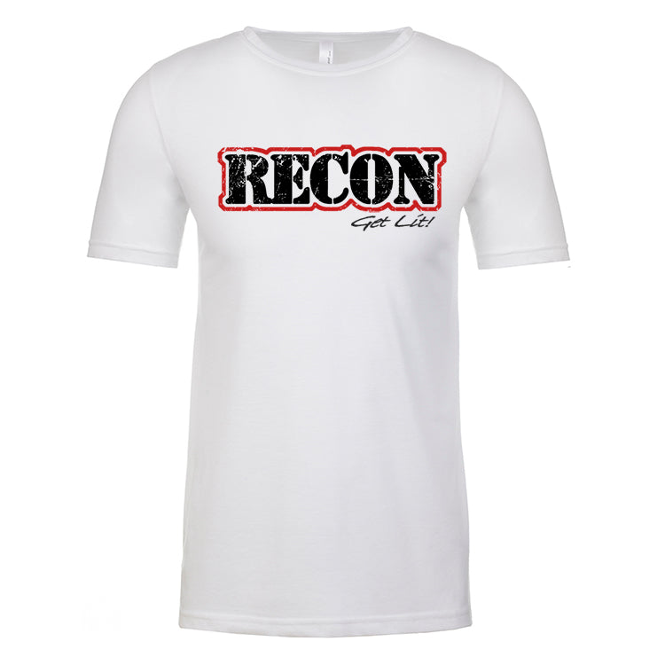 RECON Black Rock Red Outline Shirt for Men - Stylish Casual Button-Up Shirt with Unique Design - Perfect for Outdoor Adventures, Streetwear, and Everyday Fashion