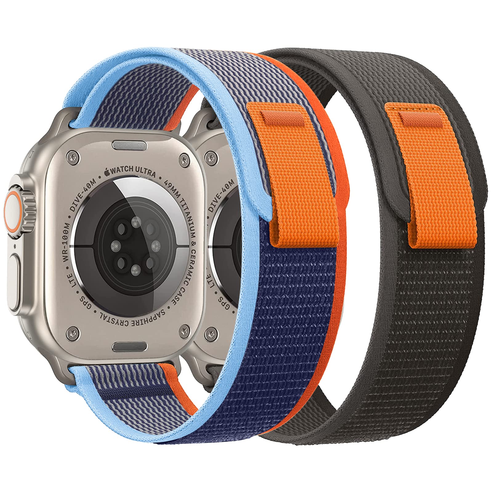 2 Pack Soft Nylon Sport Loop Bands Compatible with Apple Watch 38mm 40mm 41mm - Braided Replacement Strap for iWatch Series 8/7/SE/6/5/4/3/2/1 - Trail Loop for Men & Women - Perfect for Running, Gym & Outdoor Activities