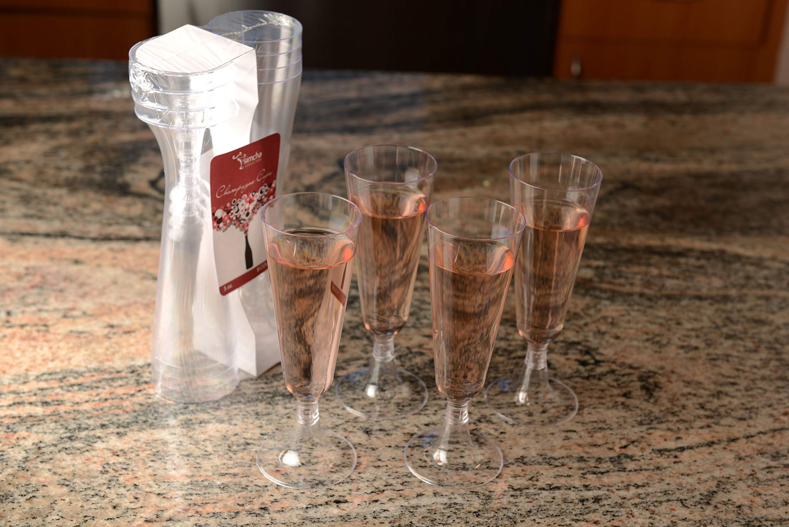 384-Pack 5 oz Clear Plastic Champagne Flutes - BPA-Free Disposable Toasting Glasses for Weddings, Parties & Events - Perfect for Mimosas, Wine, Cocktails & Sparkling Drinks