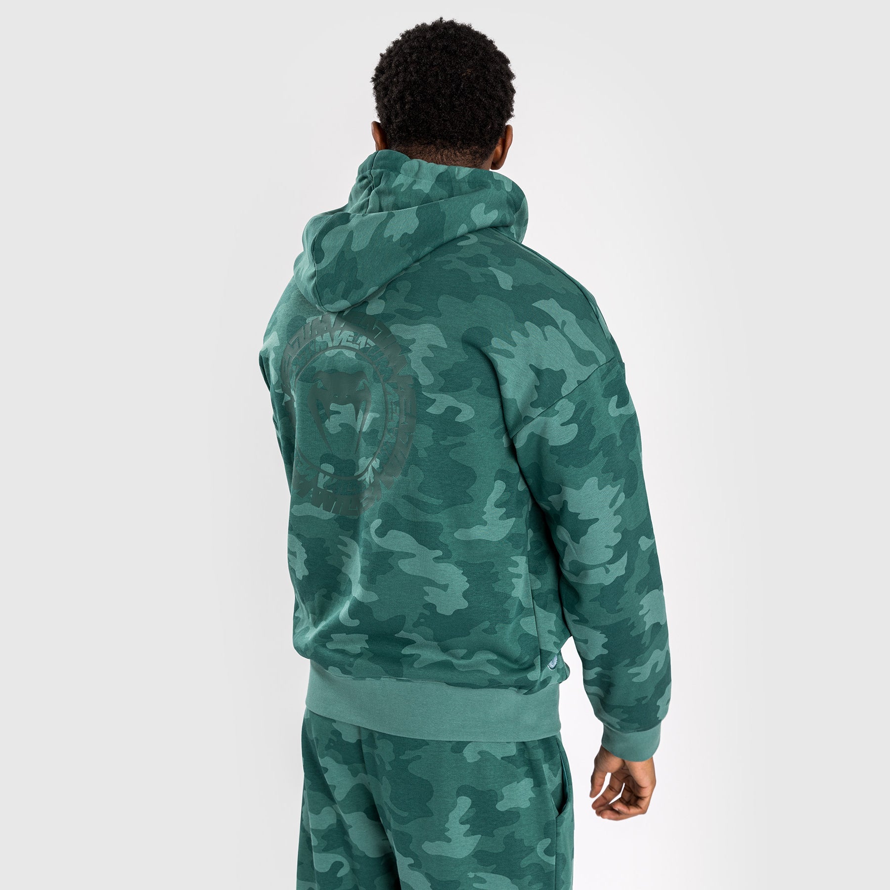 Venum Vortex XL Men's Hoodie - Turquoise Camo Print MMA Training Hooded Sweatshirt for Fighters & Athletes | Gym, Streetwear & Combat Sports Apparel