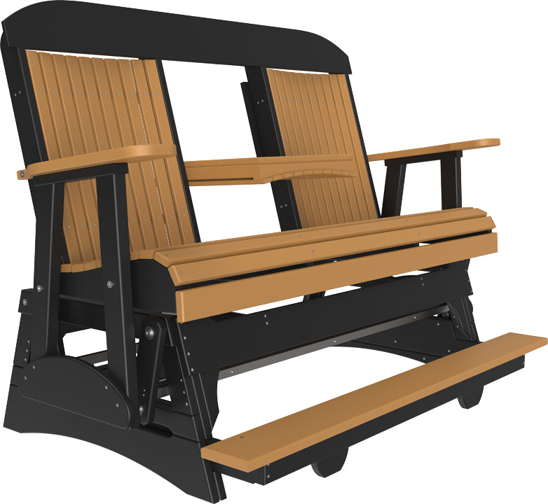 LuxCraft 5-Foot Classic Balcony Glider Chair - Outdoor Patio Swing for Relaxing, Porch Rocking Bench with Smooth Gliding Motion - Perfect for Backyard, Garden, Deck or Sunroom Lounging