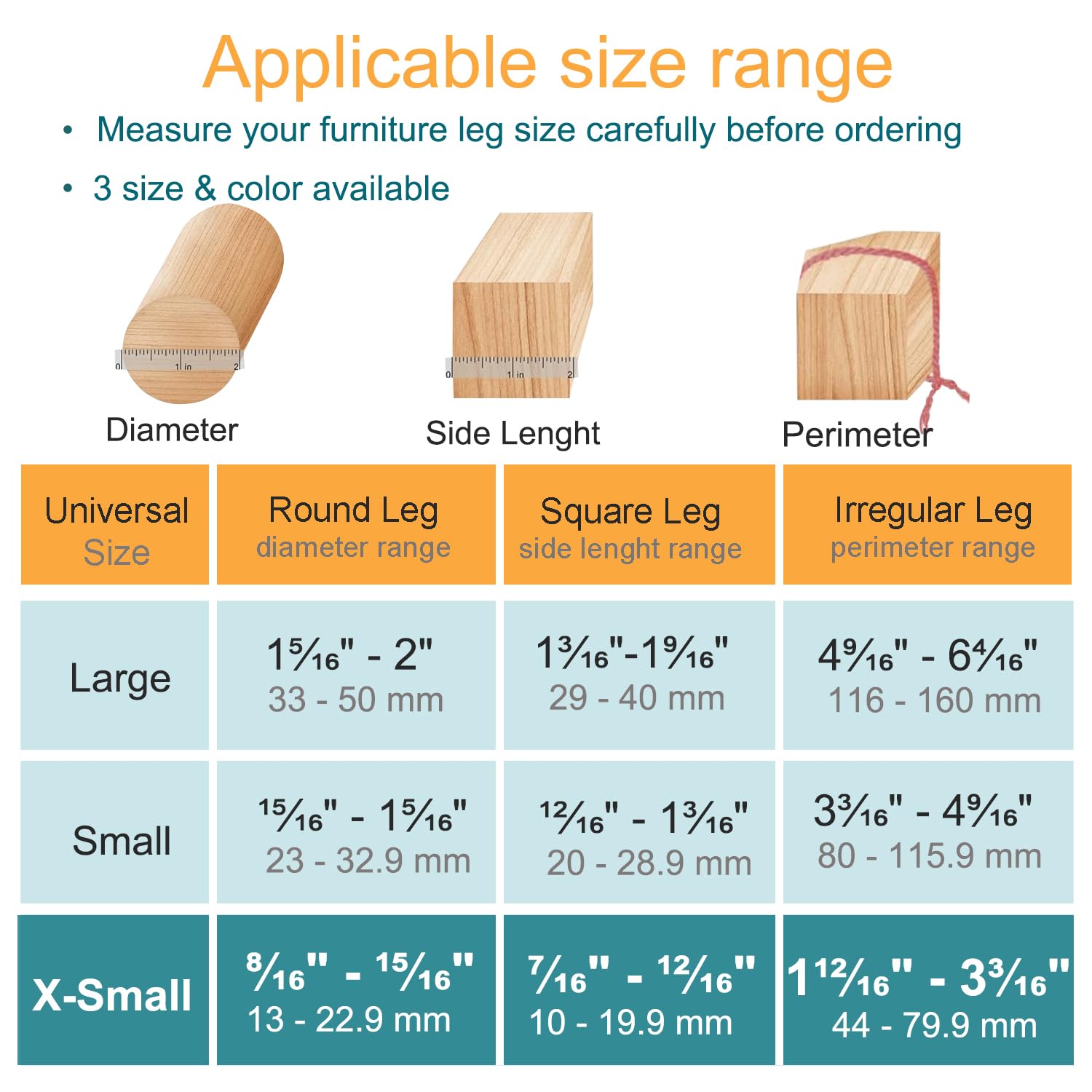 32 Pcs Chair Leg Floor Protectors - Silicone Felt Furniture Pads for Bar Stools & Dining Chairs (0.5