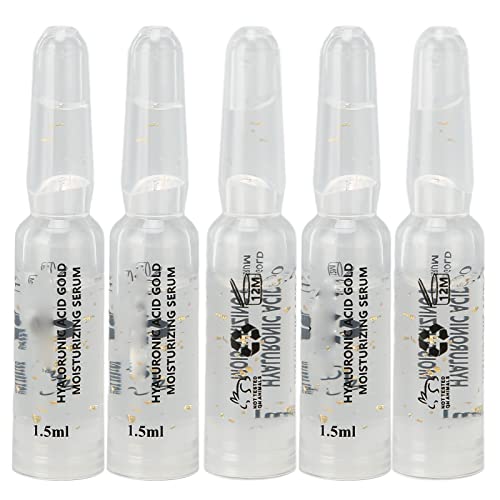 1.5ml Hyaluronic Acid Serum with Gold - Anti-Aging Moisturizing & Hydrating Facial Serum for Dark Spots, Skin Brightening & Clearing - Perfect for Daily Skincare Routine & Nighttime Hydration